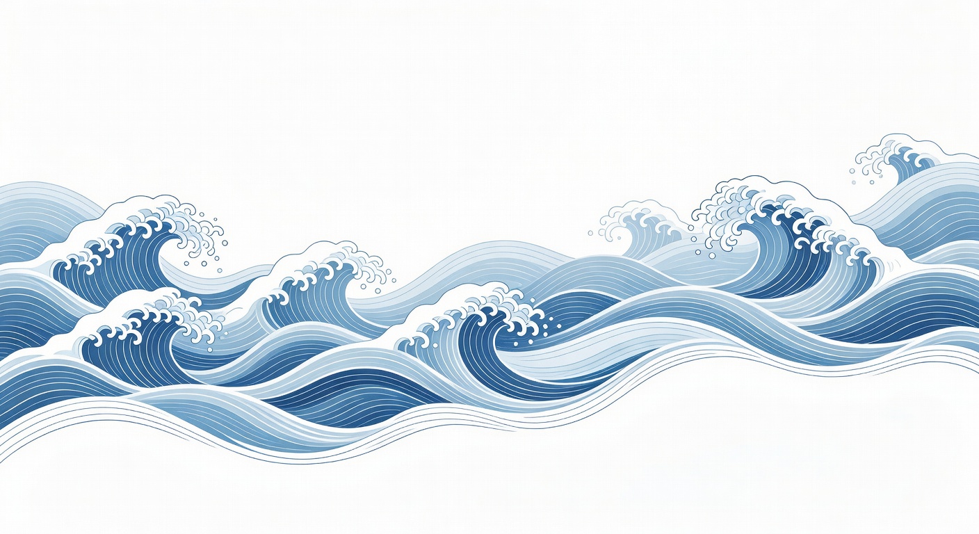 The repeating wave pattern — nature as both constant and ever-changing